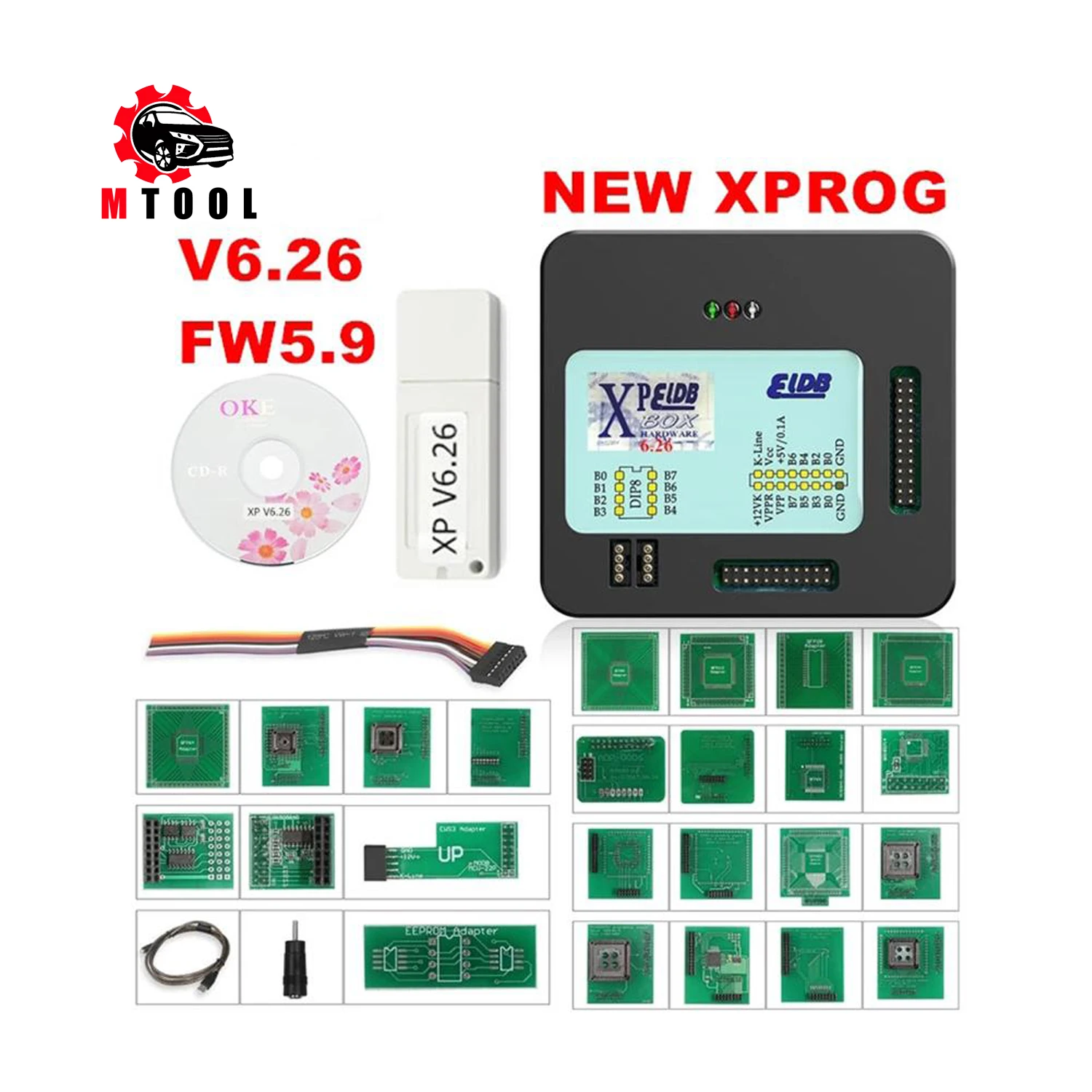 

Newest V6.26 XPROG V6.12 V5.84 V5.86 Add More Authorization XPROG-M 5.55 Xprog Metal Box ECU Chip Tuning Full Adapters