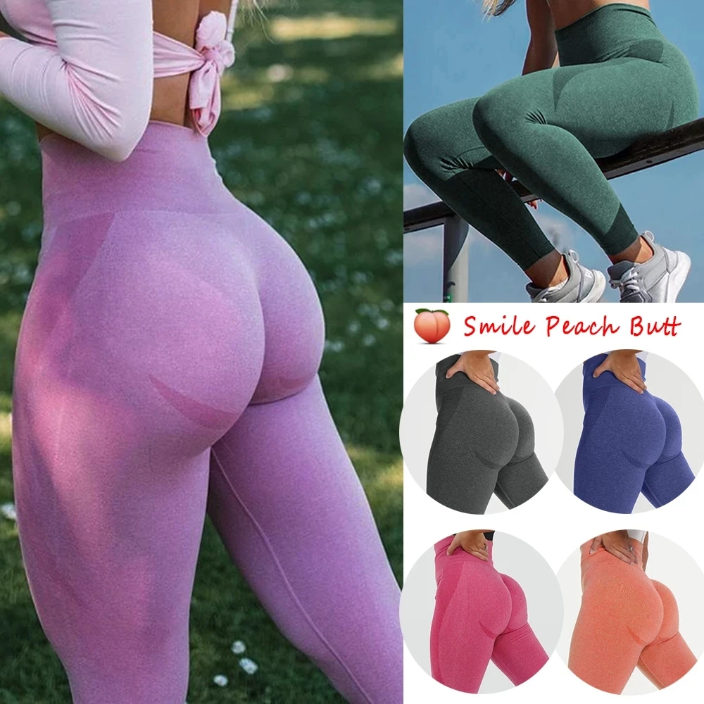 Women's Seamless High Waist Smile Scrunch Leggings Push Up Shaper Pants Stretchy Yoga Gym Clothing Workout Fitness Sportswear