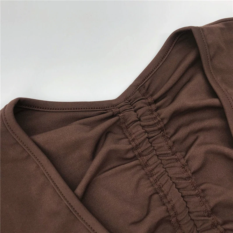 

Drawstring Pleated Design Playsuits For Women Sexy Hollow Out Backless Long Sleeve Top Jumpsuit Casual Wear Female