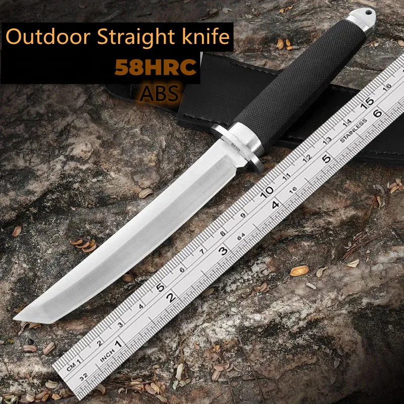 

Little Samurai AUS-8 Fixed Blade ABS Handle High HardnessWilderness HuntingSurvival Portable Self-defense Straight Knife