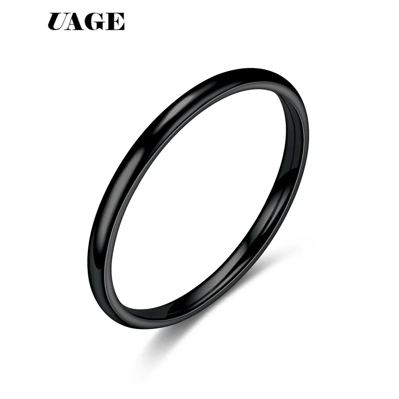 Простое тонкое обручальное кольцо UAGE из титановой стали золотого серебряного