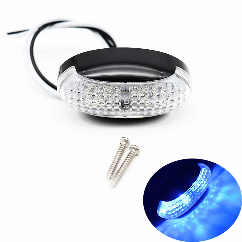 2pcs Cear Blue Led 2 шт. 12 V/24 V Универсальный светодиодный автомобиль грузовик с прицепом боковые габаритные светодиодный индикатор светильник фонарь для грузовика желтый и красный/желтый/белый низкой мощности - Цвет: 2pcs Cear Blue Led