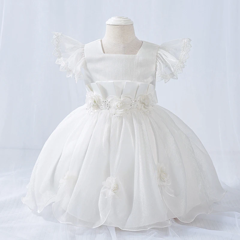 

White Newborn Baptism 1st Birthday Dress For Baby Girl Clothes Princess Tutu Dress Lace Wedding Dresses 3 9 12 24 Months