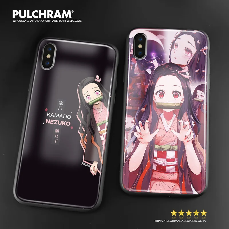 Мягкий силиконовый стеклянный чехол для телефона Kamado Nezuko Kimetsu no Yaiba iPhone SE 6 6s 7 8 Plus X