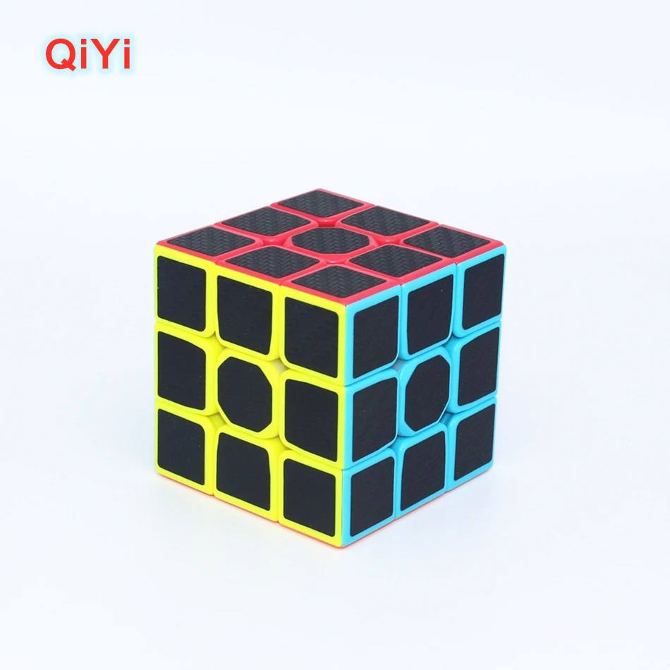 QiYi Magic cube 3X3X3 Qiyi неокуб волшебный куб кубик рубика из углеродного волокна наклейки