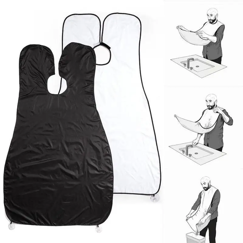 

Men Shaving Cloth With Four Suction Cups Dropship For Male Catcher Bib Cape Apron Shaving Hair Care Trimmings Beard Dye B5S8