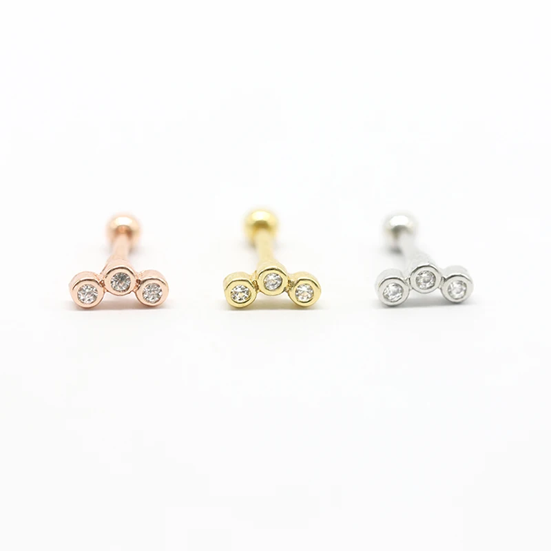 

1Pair 16G Safety Stainless Steel Simple Cartilage Earrings Tragus Labret Stud Small Helix Ear Piercing Jewelry Chirstma Gift