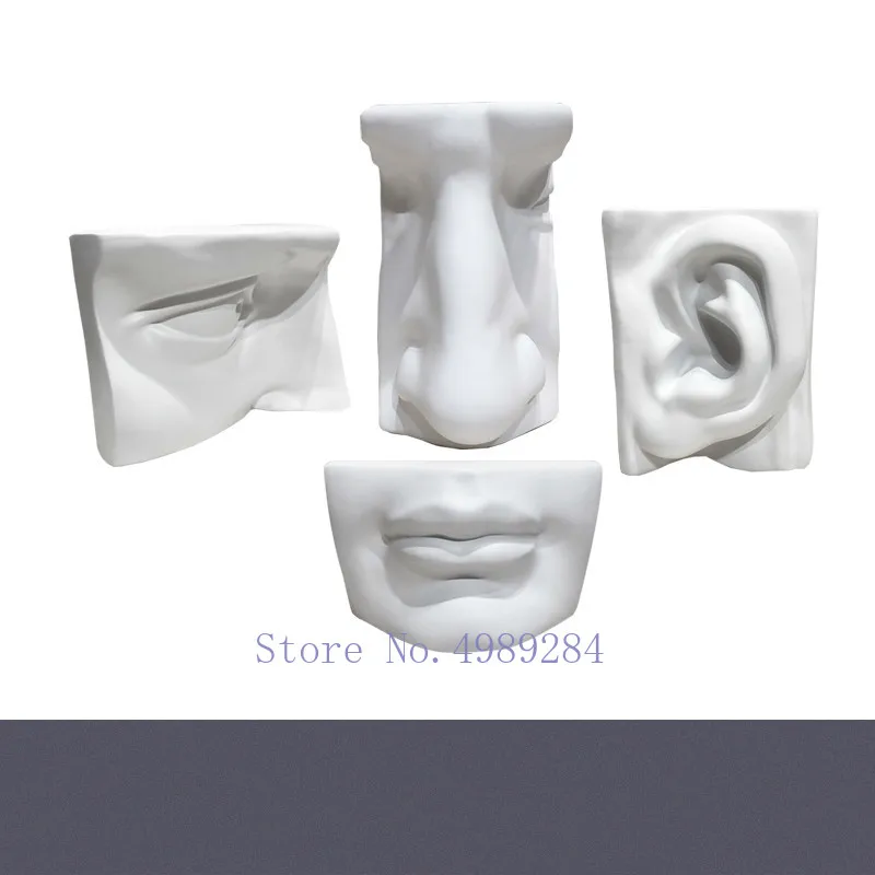 Creative Nordic Resin Five senses nose ear Imitation plaster modern abstract human face Decorative ornaments Home Decorations | Дом и сад
