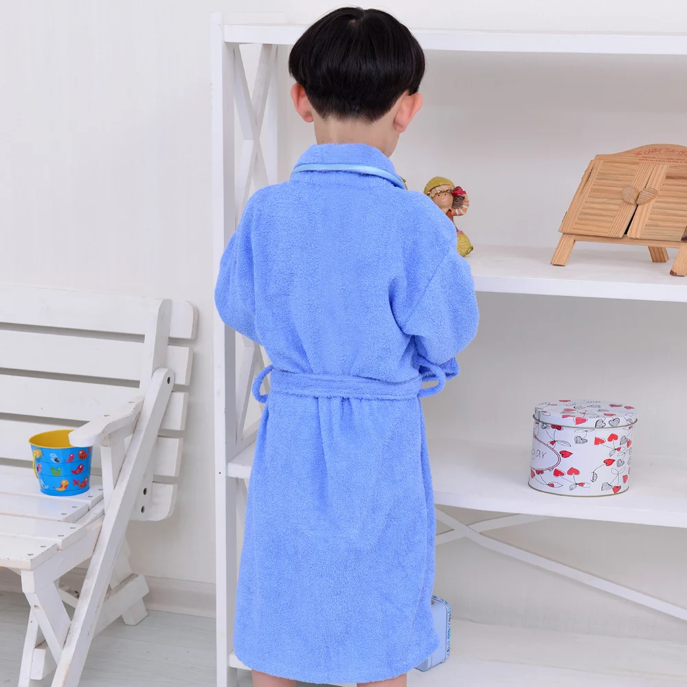 Child Boy Gril 100% cotton bathrobes winter robe nightgown quilted long bathrobe one-piece pajamas