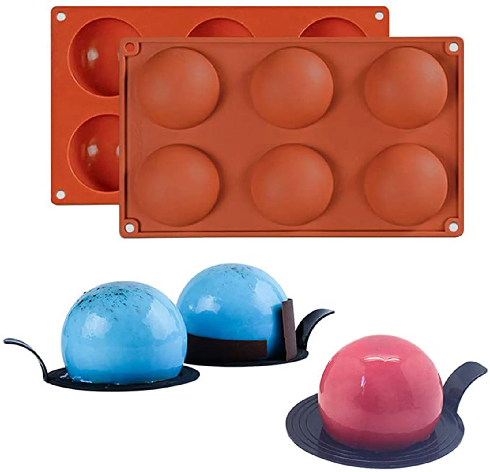 

4pc Silicone Cake Mold For Chocolate Baking Cake Pastry Baking Round Candy Pudding Jelly Ball Form Dessert Mould DIY Cake Decor