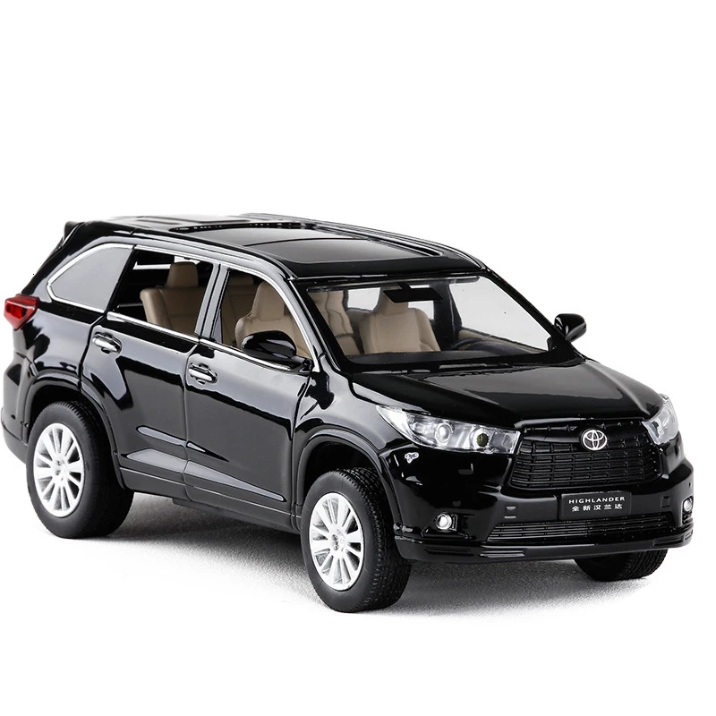 1:32 TOYOTA Highlander литья под давлением сплав модель автомобиля игрушка высокая имитация металла SUV модель 6 дверей может быть открыт подарок для детей Рождество
