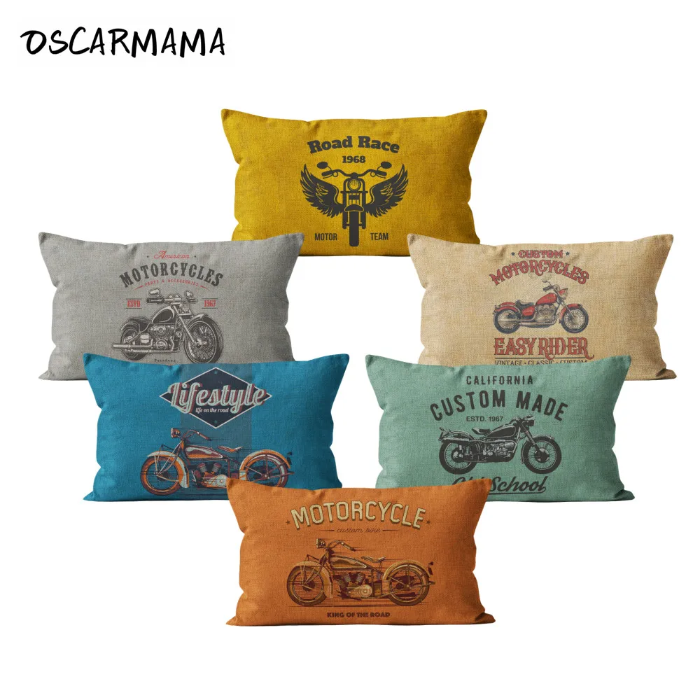 

Gothic Motorcycles Road Race California Custom Made Ride It New York Speed Cushion Cover Funda De Cojin 30x50 Throw Pillow Case