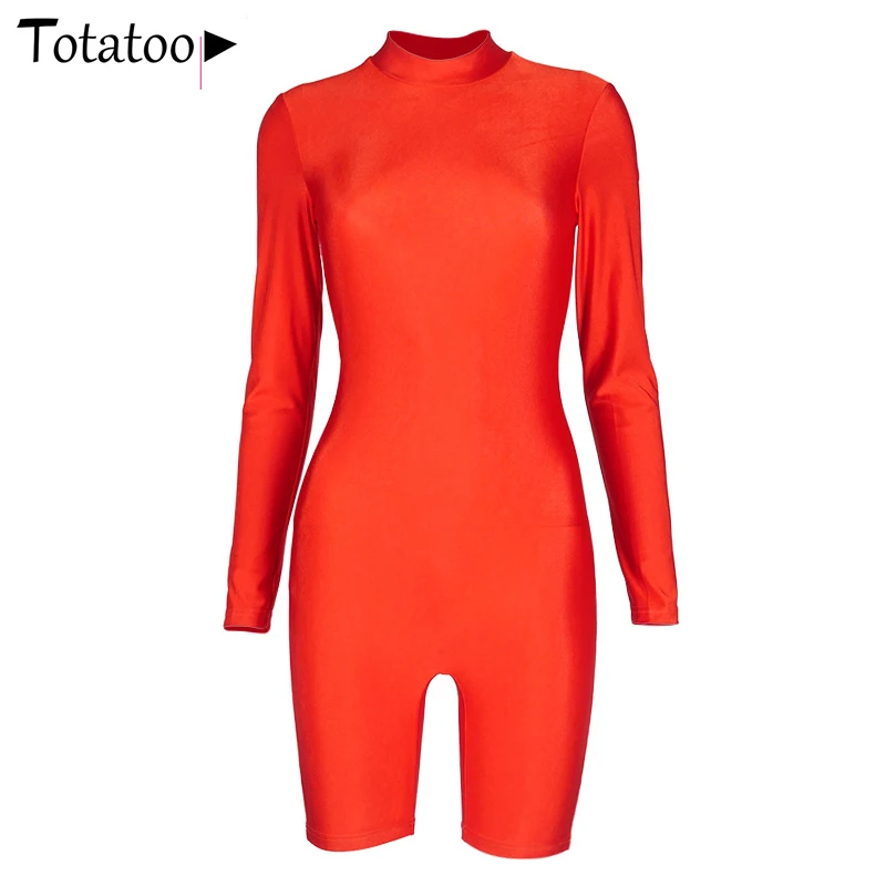 

Totatoop Women Solid Fitness Sexy Jumpsuit For Women 2021 Spring Long Sleeve Basic Biker Sportswear Rompers Clubwear Overalls