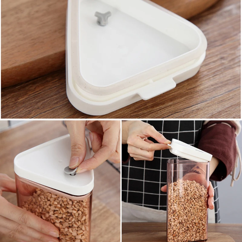 Прозрачные пластиковые герметичные банки в скандинавском стиле с крышкой