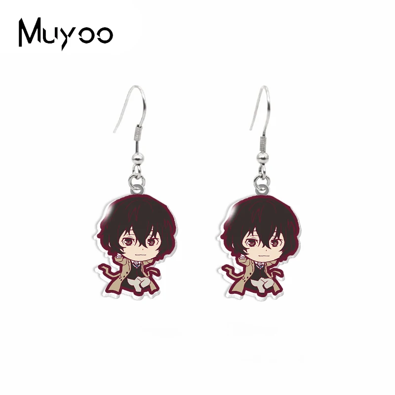 Серьги-подвески Бродячие псы из акрила и эпоксидной смолы |