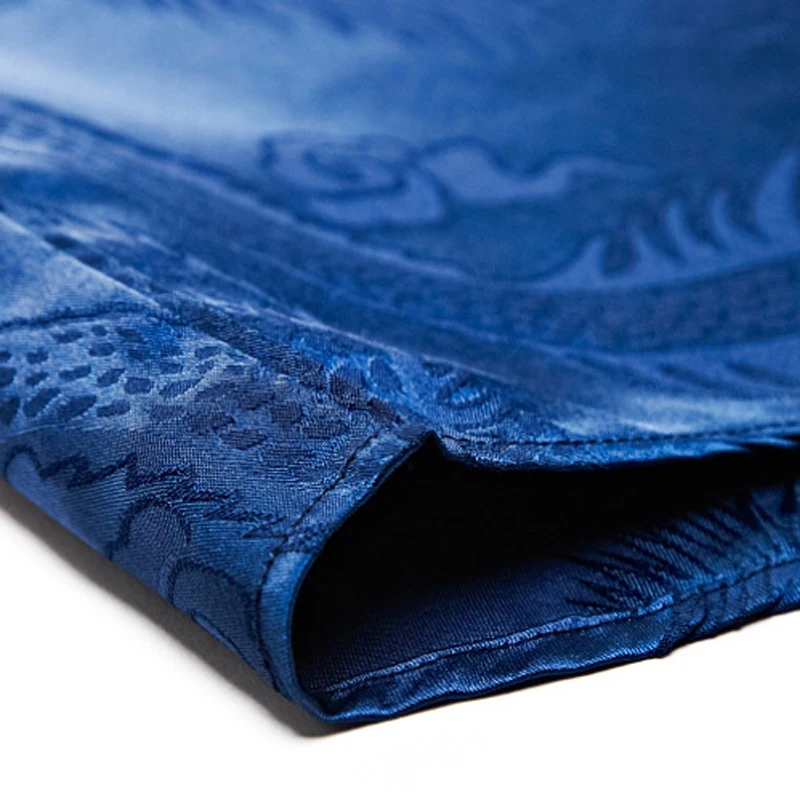 

Mens Casual Shirt Smooth Dragon Embroidery Solid Vintage Clothing Brand Desinger for Summer Spring Long Sleeve A06251131