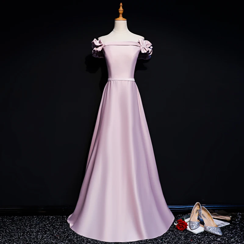 

Женское винтажное платье с рюшами, розовое вечернее платье-трапеция с вырезом лодочкой, открытыми плечами и коротким рукавом, праздничное п...