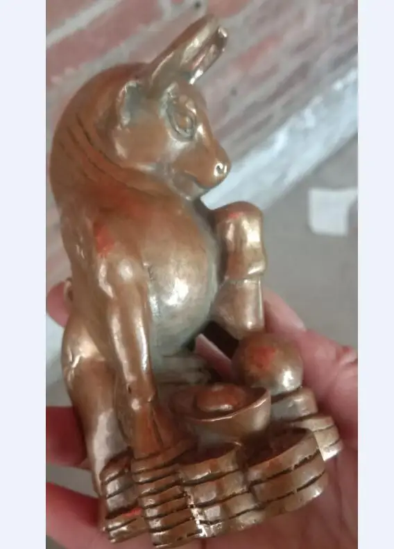 Рождество Китайский Фэншуй латунь yuanbao Сумочка для денег и монет животных знак