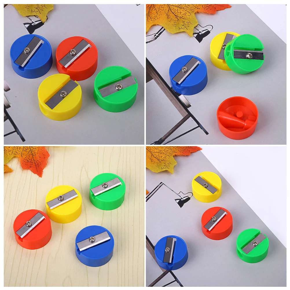 

100pcs Plastic Round Design Sharpener Pencil Sharpener Handheld Sharpener Students Stationery Supplies for Kids Children
