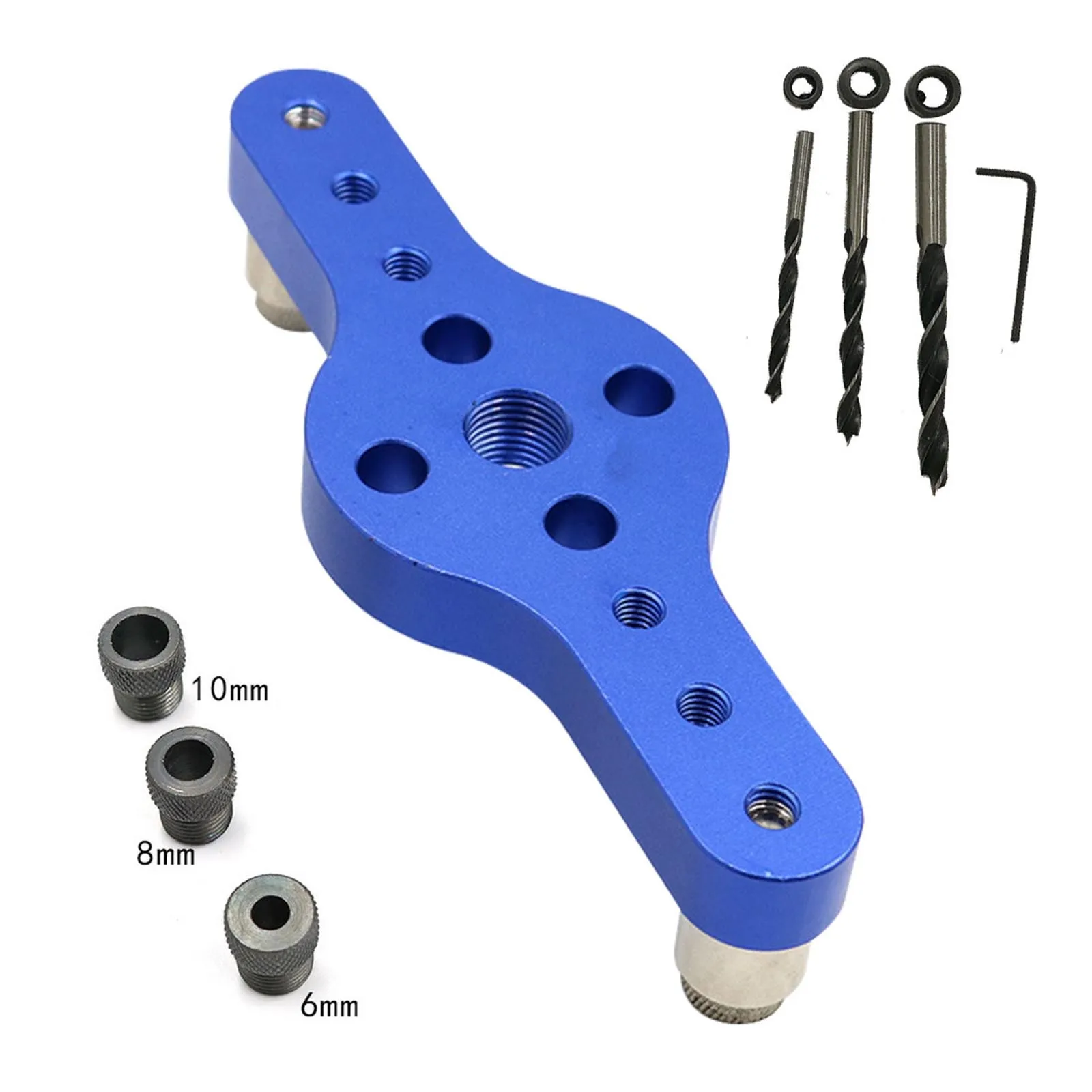 

11pcs Pocket Hole Jig Woodworking Drilling Locator 6mm 8mm 10mm Wood Vertical Doweling Self Centering Drill Guide Kit Hole Punch