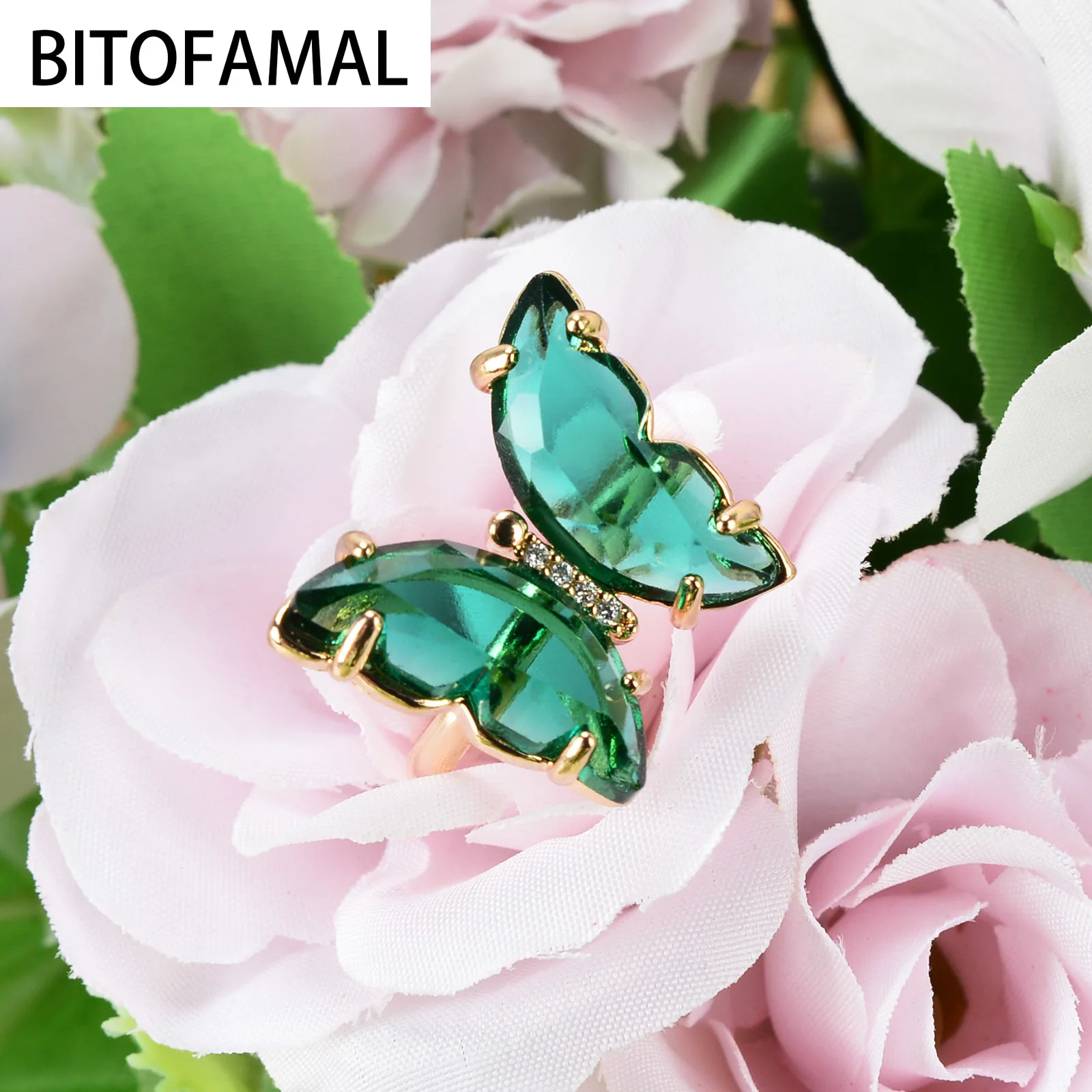 1 шт. корейский стиль Простое Элегантное кольцо из циркониевого сплава с бабочкой