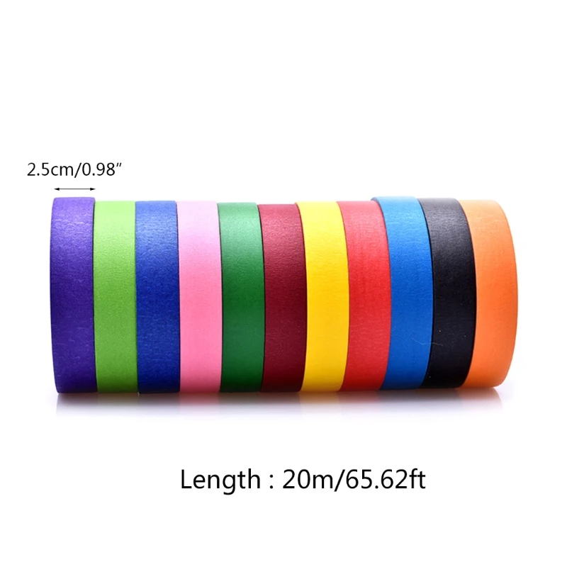 

Vibrant Rainbow Colored Painters Tape Craft Paper Roll Easy Clean Removal DIY