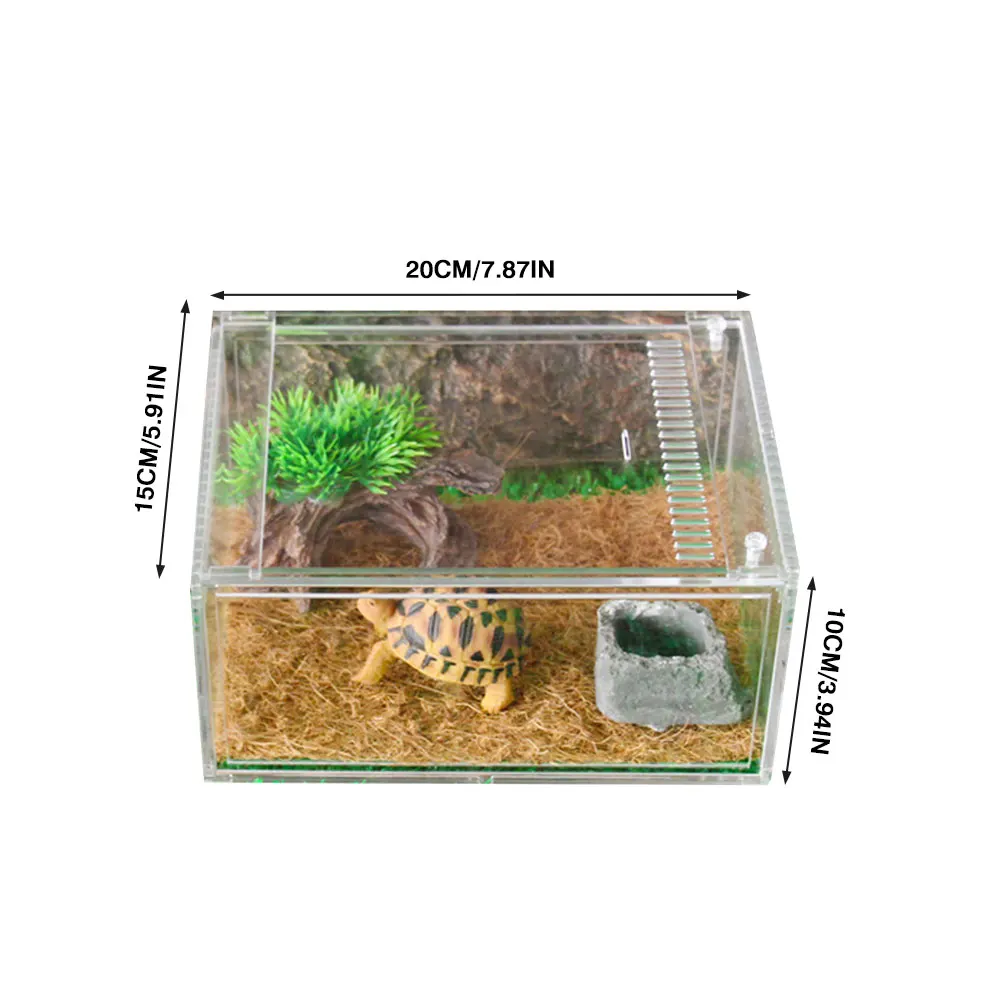 

General Reptile Breeding Box Clear Acrylic Terrarium Reptiles Feeding Box For Insect Tarantulas Amphibians Caterpillars Snail