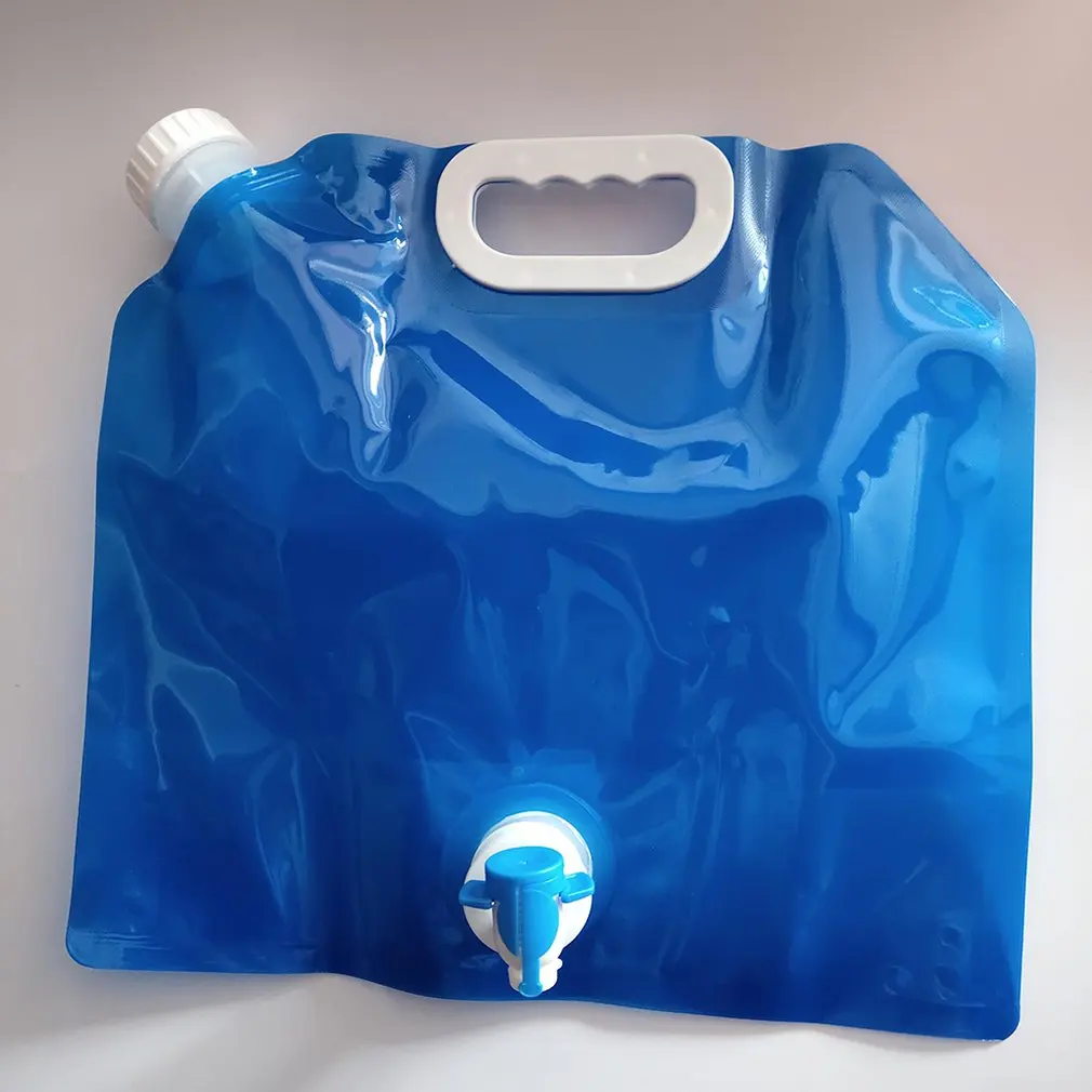 

Home Outdoor Folding Portable Water Bag With Faucet Car Water Storage Bag Bucket Emergency Water Bag Sports Riding Bottle