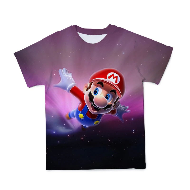 

2021 Summer 3D Tshirt Super Mario Men Printing T-shirt Youth Fashion Cartoon T-Shirts Casual Short Sleeved O-Neck Size 110-6XL