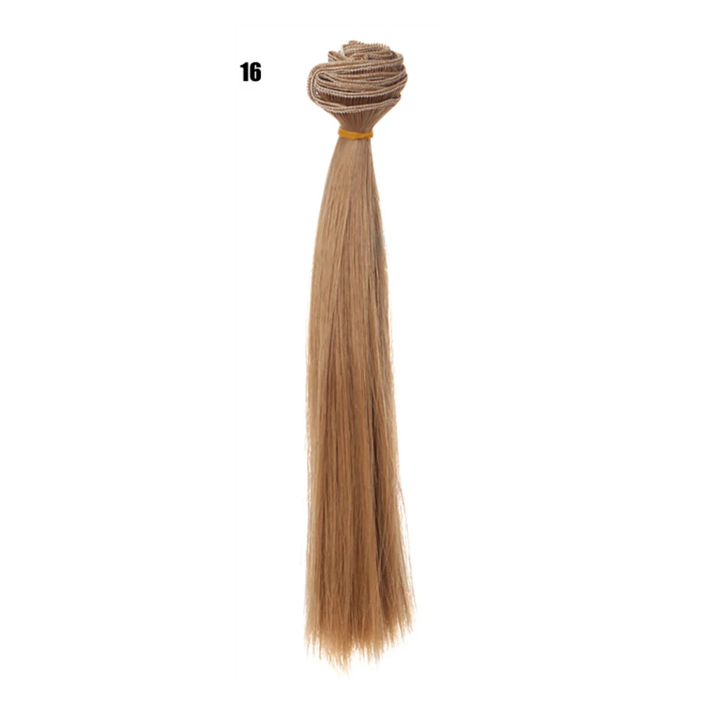 straight hair Новое поступление 25 см волосы для куклы Прямой Чистый цвет diy трессы для BJD SD и американский 18 'Девочка Кукла длинный hiar кукла аксессуары - Цвет: straight hair