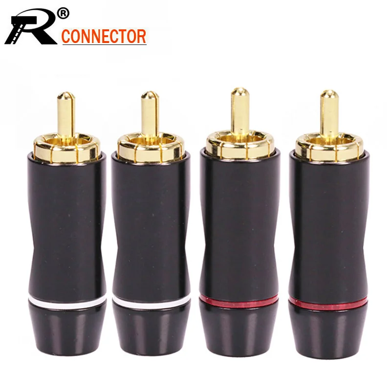 10 шт./лот RCA штекер разъем для пайки провода высококачественный Позолоченный
