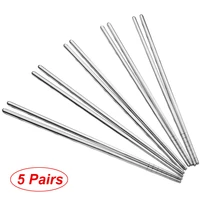 1 3 5 pairs stainless steel chopsticks set chinese metal non slip steel chopstick kit reusable food sushi sticks kitchen tools