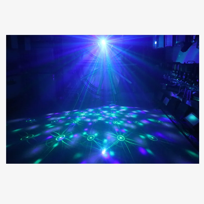 

MBVKA Remote RGB 4 IN 1 LED Gobo Strobe Magic Ball Laser Project DMX Stage Lighting Effect DJ Disco Party Holiday Wedding Light