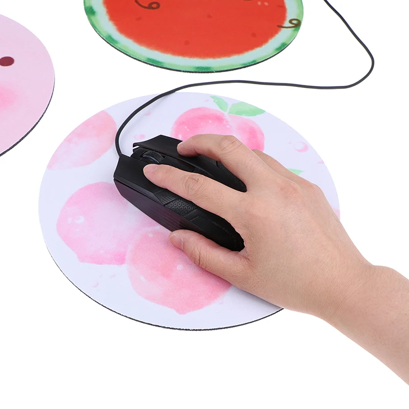 

Cute Fruit Mouse Pad Round Mat Soft thick Watermelon lemon peach Summer