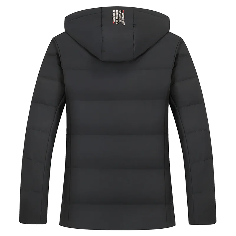 

2021 winter men's medium and long down jacket fat plus large fashion leisure hooded color matching down jacket