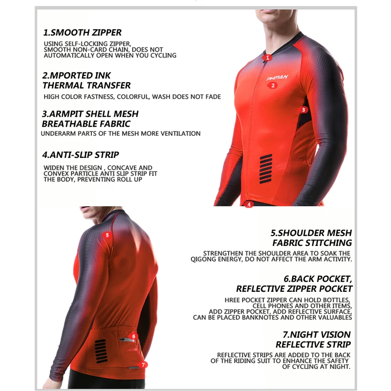 Мужская Профессиональная веломайка PHMAX с длинным рукавом одежда для езды на