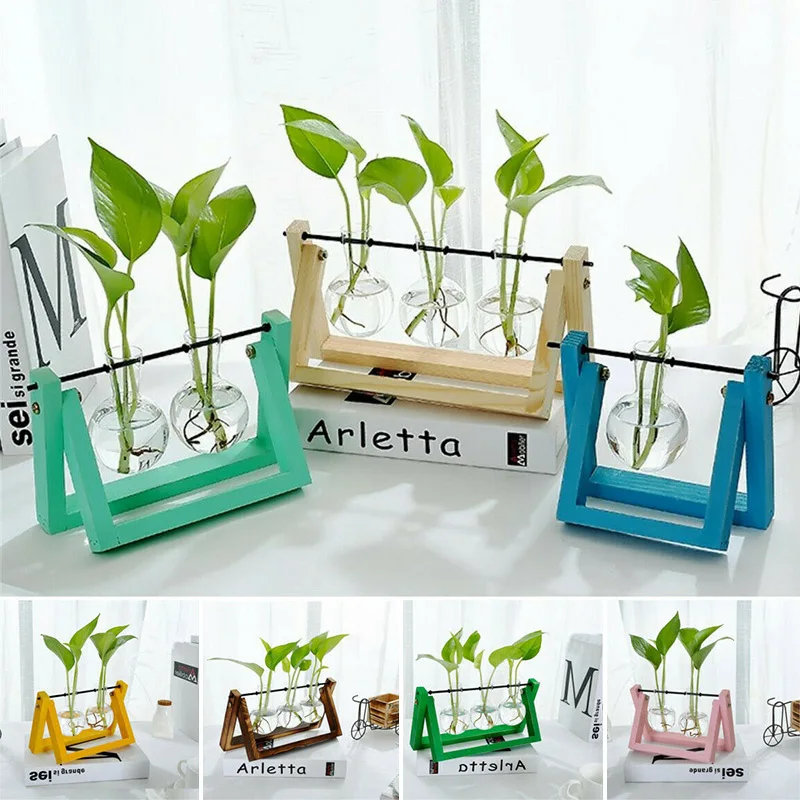 Винтажные стеклянные настольные растения 1 шт. бонсай Цветочная фотоваза с