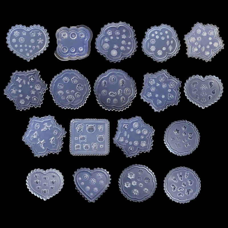 

18Pcs Silicone Mold Flower Leaves Bowtie Bear Resin Mold Epoxy Resin Casting Mold DIY Nail Art Craft Jewelry Tools Kit