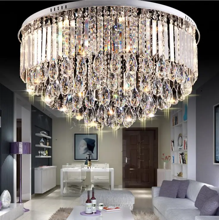 

Crystal lamp round modern simple living room lamp LED ceiling lamp bedroom lamp study lamp atmosphere factory wholesale