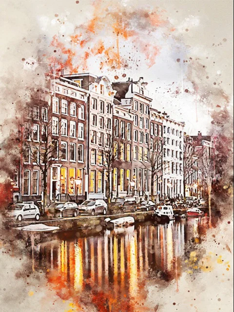 

Diy Diamond Painting French Style Tower Diamond Painting Round Diamond Square Diamond 5D Home Gift Decoration Painting