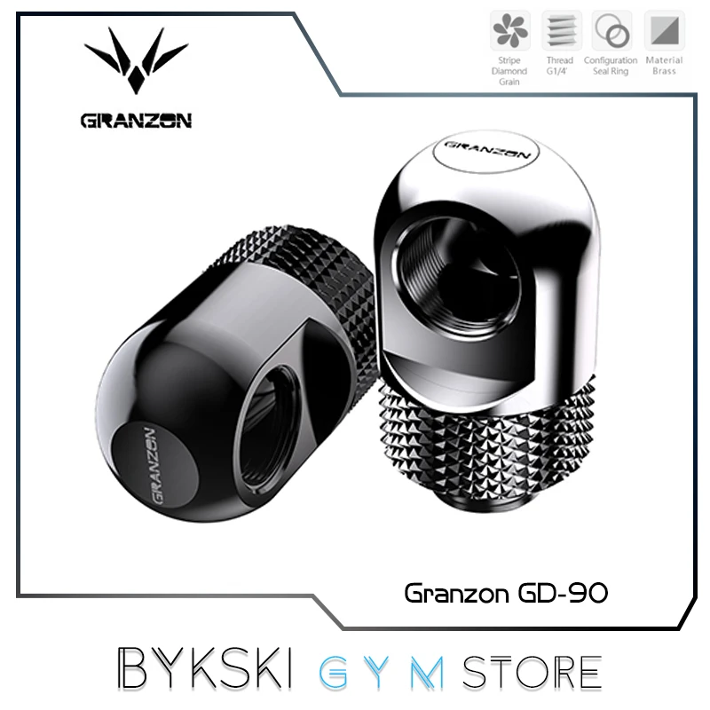 

2pcs/lot Granzon 360 Degree Freely Rotary Elbow Fitting, Connector Adapter PC Water Cooling Accessories Black Silver / GD-90