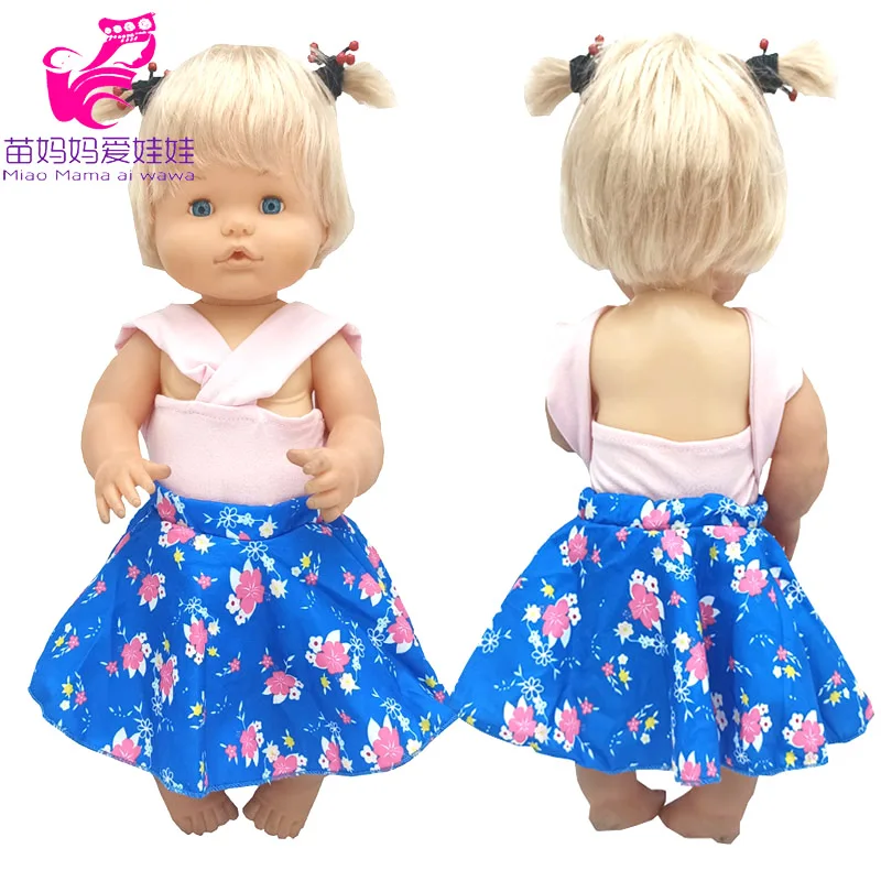 

Nenuco Ropa Y Su Hermanita 17 "сестренка куклы синее платье с цветочным принтом игрушки одежда