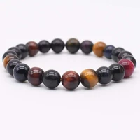 natural tigereye multi color round beads mens and womens valentines day fashion jewerly bracelet and bracelet mens gift 8