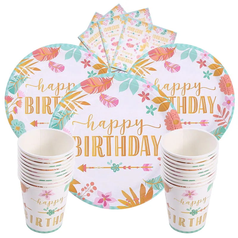 

Бронзирующая деталь, одноразовая посуда на день рождения, гавайская чашка с подставкой, украшение для вечеринки в честь Дня Рождения