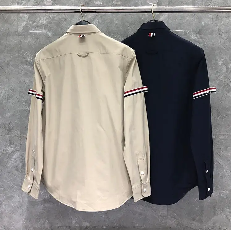 Мужская джинсовая куртка TB THOM Повседневный Кардиган в полоску с отложным