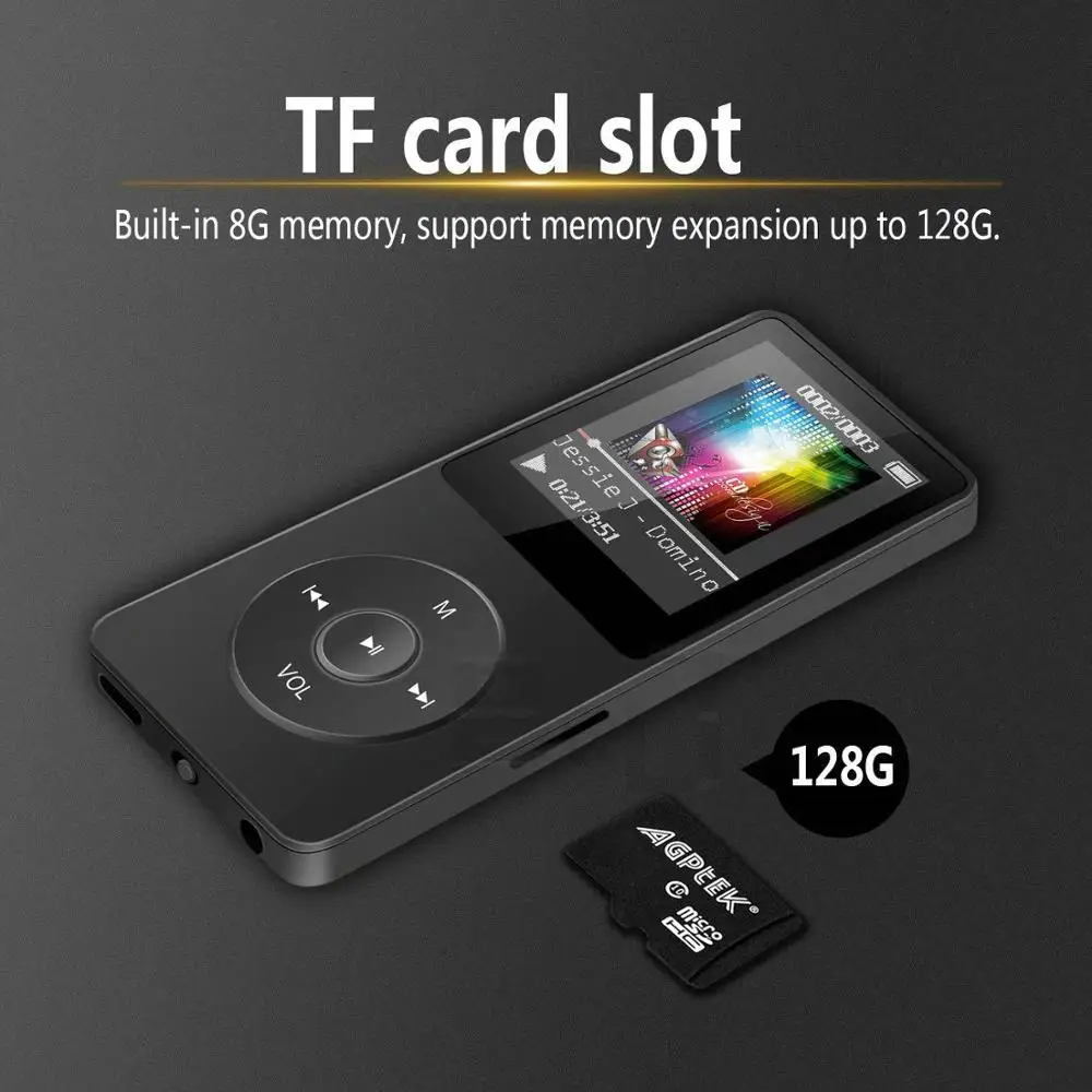 

Mini Playback Mp3 Lossless Sound Music Player Fm Recorder Tf Card 80 Hours Mp3 Player With Earphone