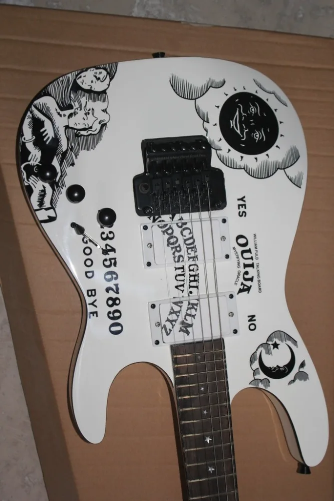 Электрогитара ouija электронная гитара с надписью white kirk hammett со вставками в виде