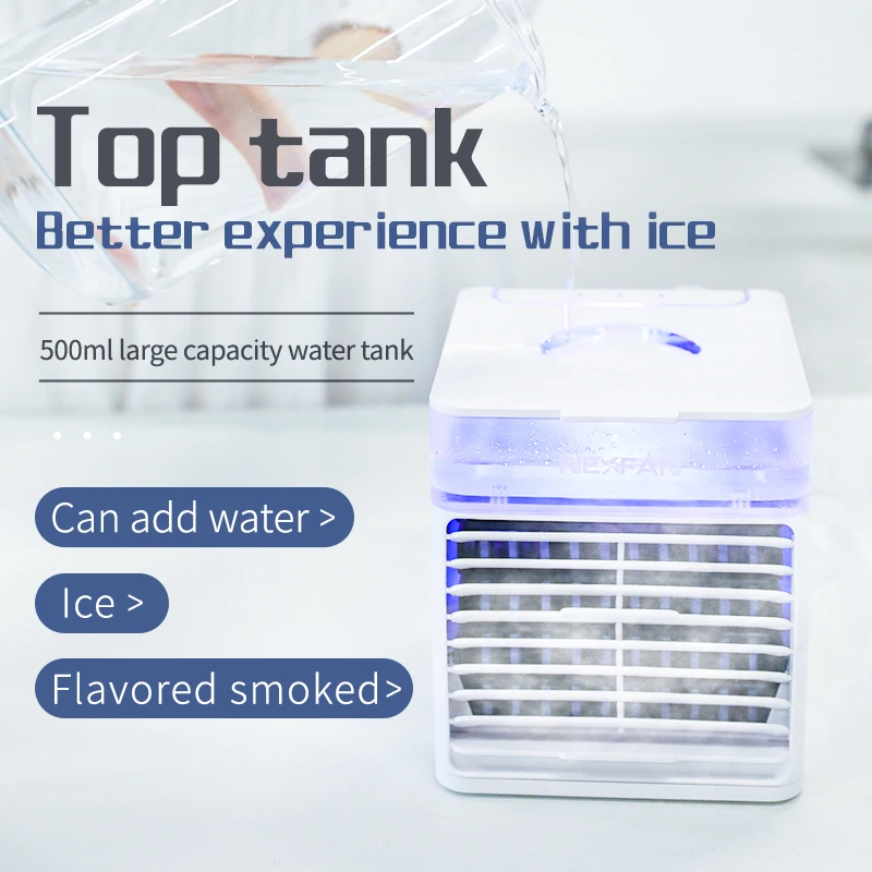 2021 models NEXFAN mini household refrigeration and air conditioning fan USB charging Desktop Mini Spray humidification cooling |