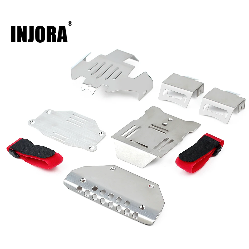 

INJORA Stainless Steel Chassis Armor Axle Protector Skid Plate for 1/10 RC Crawler Traxxas TRX-4 G500 Upgrade Parts