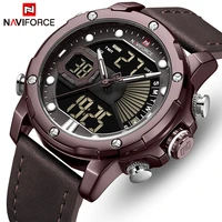 naviforce luxury brand watches men quartz watches mens fashion auto date led dual display wristwach drop shipping reloj hombre